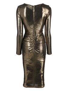 NISSA Midi-jurk met lange mouwen - Goud