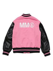 MM6 Maison Margiela Kids logo-print bomber jacket - Zwart