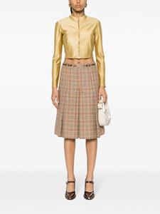 Céline Pre-Owned 1970s houndstooth-print pleated skirt - Bruin