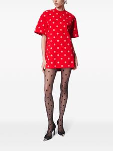 AREA polka dot-print short-sleeve minidress - Rood