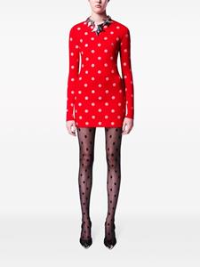 AREA polka dot-print long-sleeve minidress - Rood