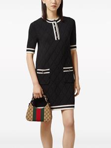 Gucci stripe-trim wool minidress - Zwart