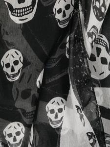 Alexander McQueen skull-print silk scarf - Zwart