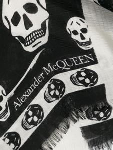 Alexander McQueen skull-print wool scarf - Zwart