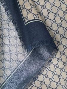 Gucci GG-jacquard wool scarf - Blauw