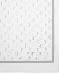 Jimmy Choo Doris monogram-print silk scarf - Wit