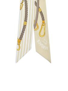 Versace chain-link print silk scarf - Beige