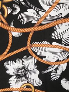 Moschino Sjaal met bloemenprint - Zwart