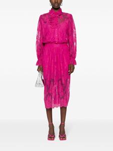 Ermanno Scervino Chantilly-lace midi dress - Roze