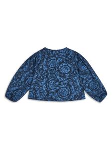 Versace Kids logo-plaque silk blouse - Blauw