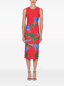 Carolina Herrera Midi-jurk met bloemen jacquard - Rood