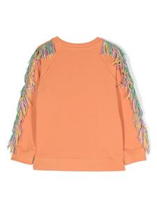 Stella McCartney Kids fringed organic-cotton sweatshirt - Oranje