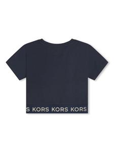 Michael Kors Kids Jersey T-shirt met logoband - Blauw