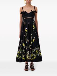 Giambattista Valli Saint-Tropez midi-jurk met bloemenprint - Zwart