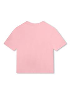 Marc Jacobs Kids embossed-logo cotton T-shirt - Roze