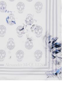 Alexander McQueen Sjaal met doodskopprint - Wit