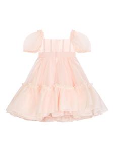 Dolce & Gabbana Kids flower-appliqué silk-organza dress - Roze