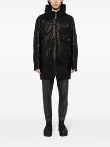 Isaac Sellam Experience leather wrinkled-effect jacket - Zwart