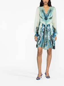 Alberta Ferretti Mini-jurk met bloemenprint - Blauw