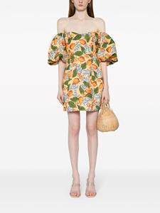 RHODE Dali floral-print off-shoulder minidress - Oranje