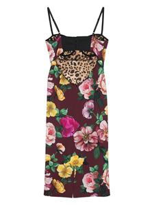 Dolce & Gabbana moulded-cup floral-print midi dress - Rood