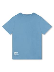 Dkny Kids logo-print organic-cotton T-shirt - Blauw