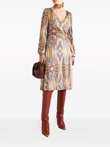 ETRO Midi-jurk met paisley-print en V-hals - Beige