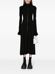 Natasha Zinko hooded shoulder-pad midi dress - Zwart
