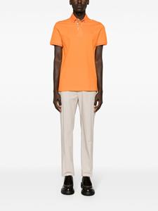ETRO Pegaso-embroidered polo shirt - Oranje