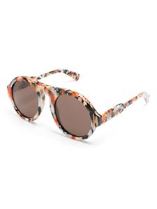 Chloé Eyewear Zonnebril met rond montuur - Oranje