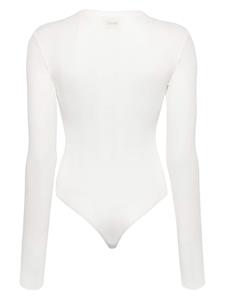 KHAITE Janelle fine-ribbed bodysuit - Wit