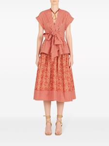 Silvia Tcherassi floral-print organic-cotton skirt - Rood