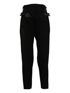 Sulvam Wollen pantalon met toelopende pijpen - Zwart