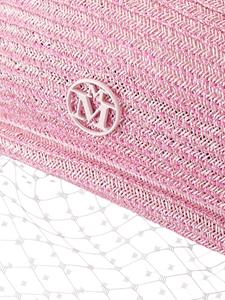 Maison Michel New Bonnie veil-detail beret - Roze