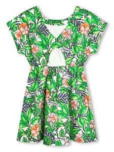 Kenzo Kids Katoenen jurk met bloemenprint - Groen