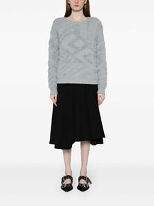 B+ab asymmetric pleated midi skirt - Zwart