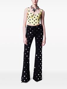 AREA Polka Dot flared trousers - Zwart