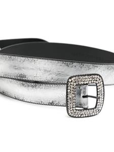 Madison.Maison cracked-effect leather belt - Zilver