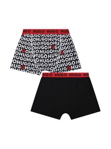 HUGO KIDS Boxershorts met logoband - Zwart