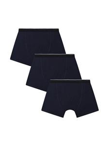 BOSS Kidswear Drie boxershorts met logoband - Blauw