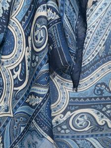ETRO Zijden sjaal met franje - Blauw