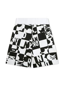 Dkny Kids logo-print reversible cotton shorts - Zwart