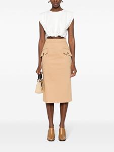 Alberta Ferretti flap-pocket midi skirt - Beige