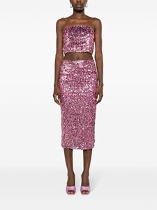 ROTATE sequined pencil midi skirt - Roze