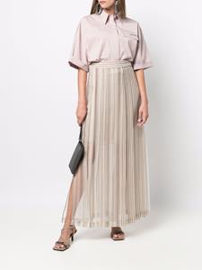 Brunello Cucinelli Gelaagde maxi-plooirok - Beige