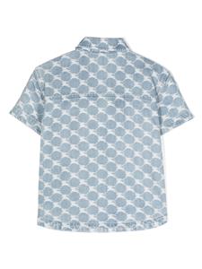 Burberry Kids Equestrian Knight-print washed denim shirt - Blauw