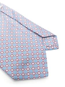 ETRO geometric-pattern print silk tie - Blauw