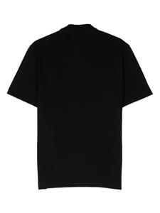 Brioni logo-embroidered cotton polo shirt - Zwart