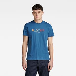 G-Star RAW Multi Logo Graphic T-Shirt - Midden blauw - Heren