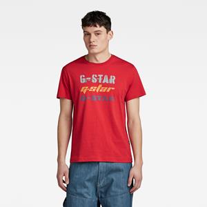 G-Star RAW Triple Logo Graphic T-Shirt - Rood - Heren